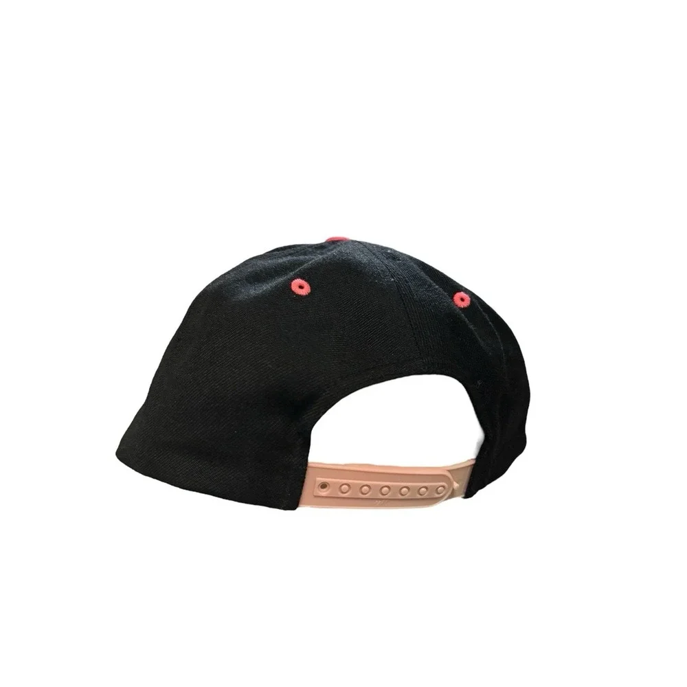 LSX‎ Racing SnapBack Hat Black Pink Metal Laser Cut Logo Lightweight Casual